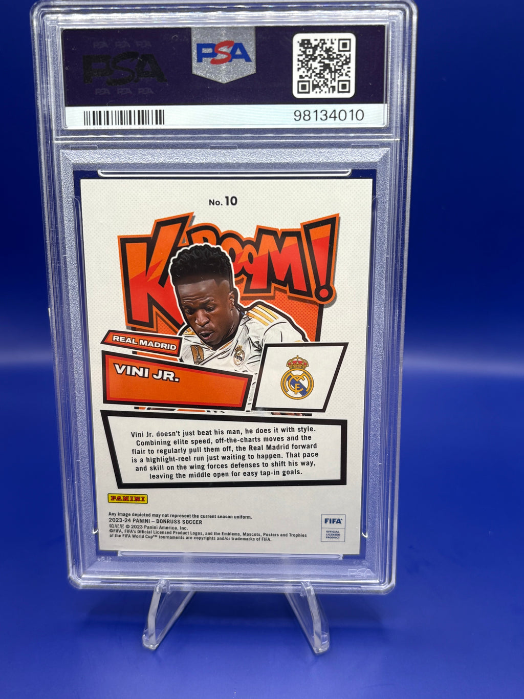 2023-24 Donruss FIFA Vini Jr Kaboom *Case Hit* PSA 9