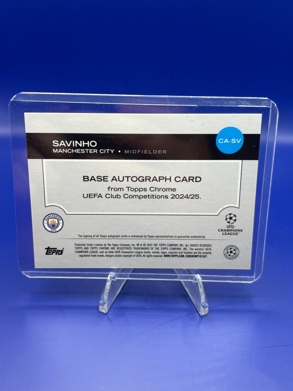 UCC Topps Chrome, Savinho Auto Man City /99