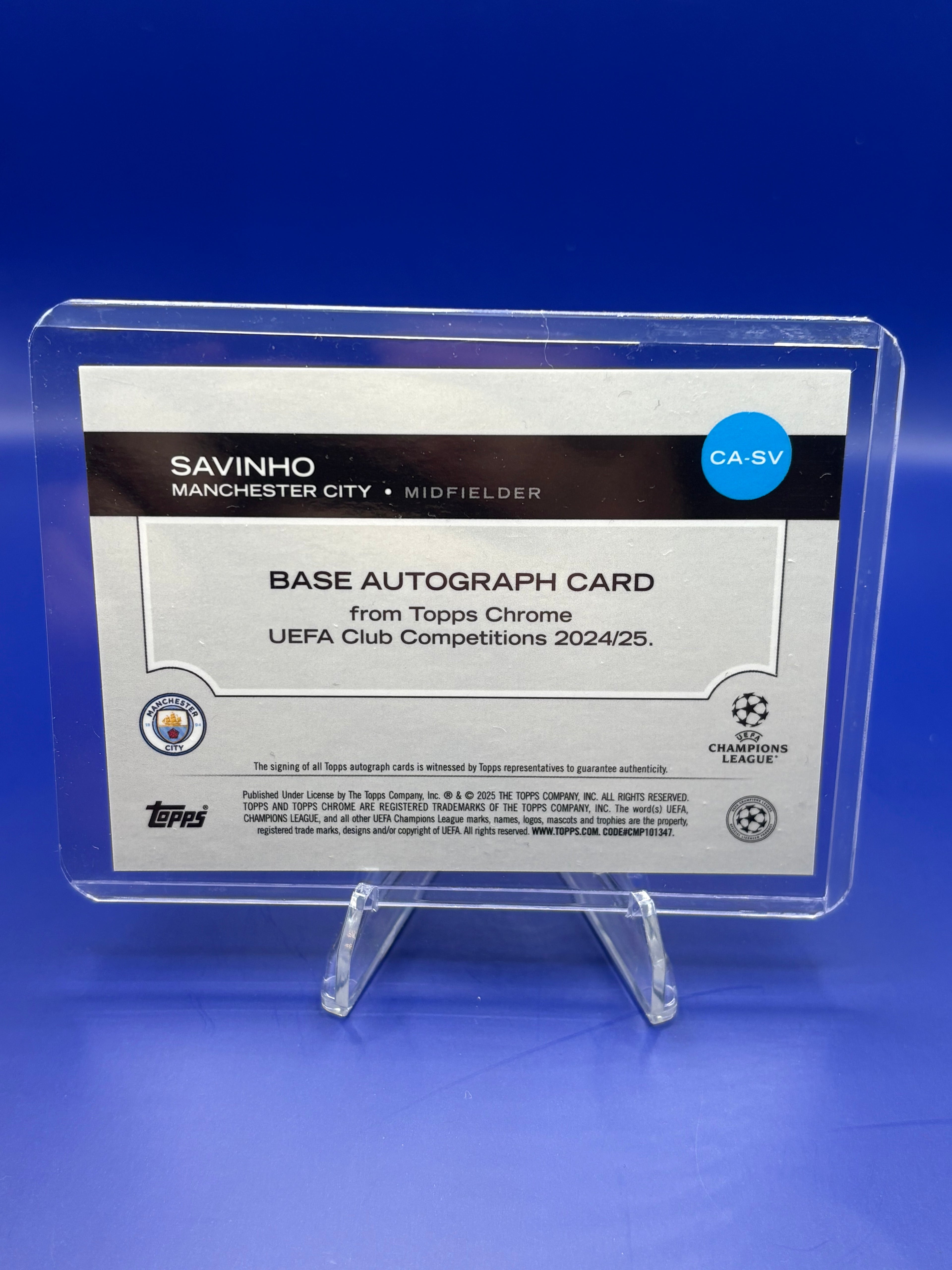 UCC Topps Chrome, Savinho Auto Man City /99