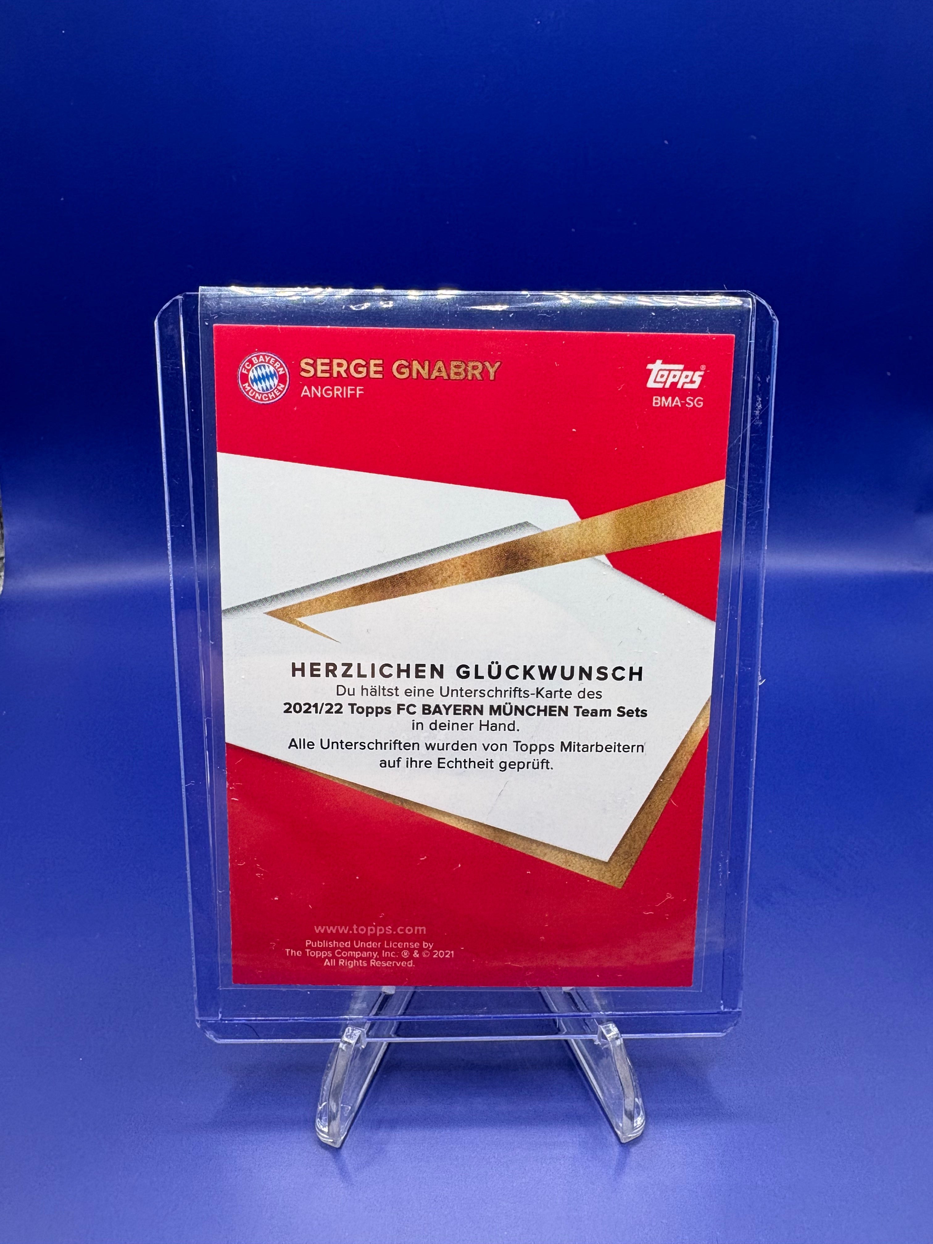 Serge Gnabry Autograph card 2021/22 Bayern Munich Team Set